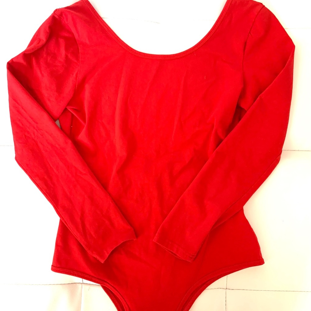 red backless bodysuit